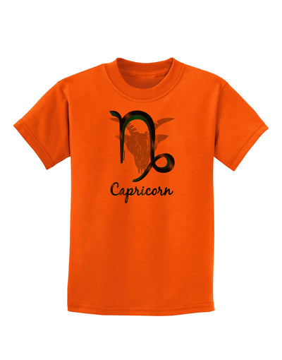 Capricorn Symbol Childrens T-Shirt-Childrens T-Shirt-TooLoud-Orange-X-Small-Davson Sales