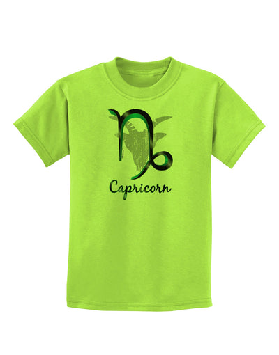 Capricorn Symbol Childrens T-Shirt-Childrens T-Shirt-TooLoud-Lime-Green-X-Small-Davson Sales