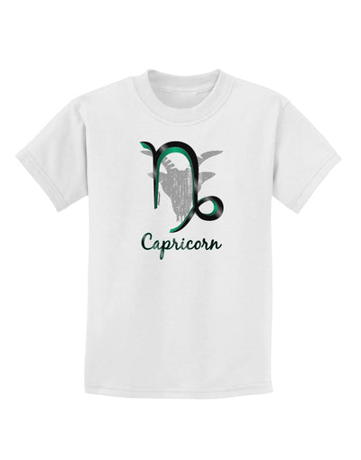 Capricorn Symbol Childrens T-Shirt-Childrens T-Shirt-TooLoud-White-X-Small-Davson Sales