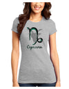 Capricorn Symbol Juniors Petite T-Shirt-T-Shirts Juniors Tops-TooLoud-Ash-Gray-Juniors Fitted X-Small-Davson Sales