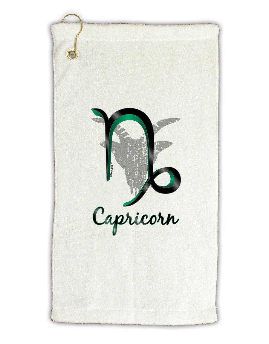 Capricorn Symbol Micro Terry Gromet Golf Towel 16 x 25 inch-Golf Towel-TooLoud-White-Davson Sales