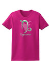 Capricorn Symbol Womens Dark T-Shirt-TooLoud-Hot-Pink-Small-Davson Sales