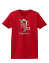 Capricorn Symbol Womens Dark T-Shirt-TooLoud-Red-X-Small-Davson Sales