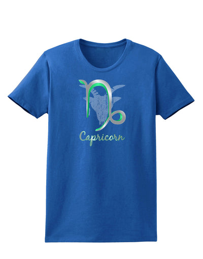 Capricorn Symbol Womens Dark T-Shirt-TooLoud-Royal-Blue-X-Small-Davson Sales