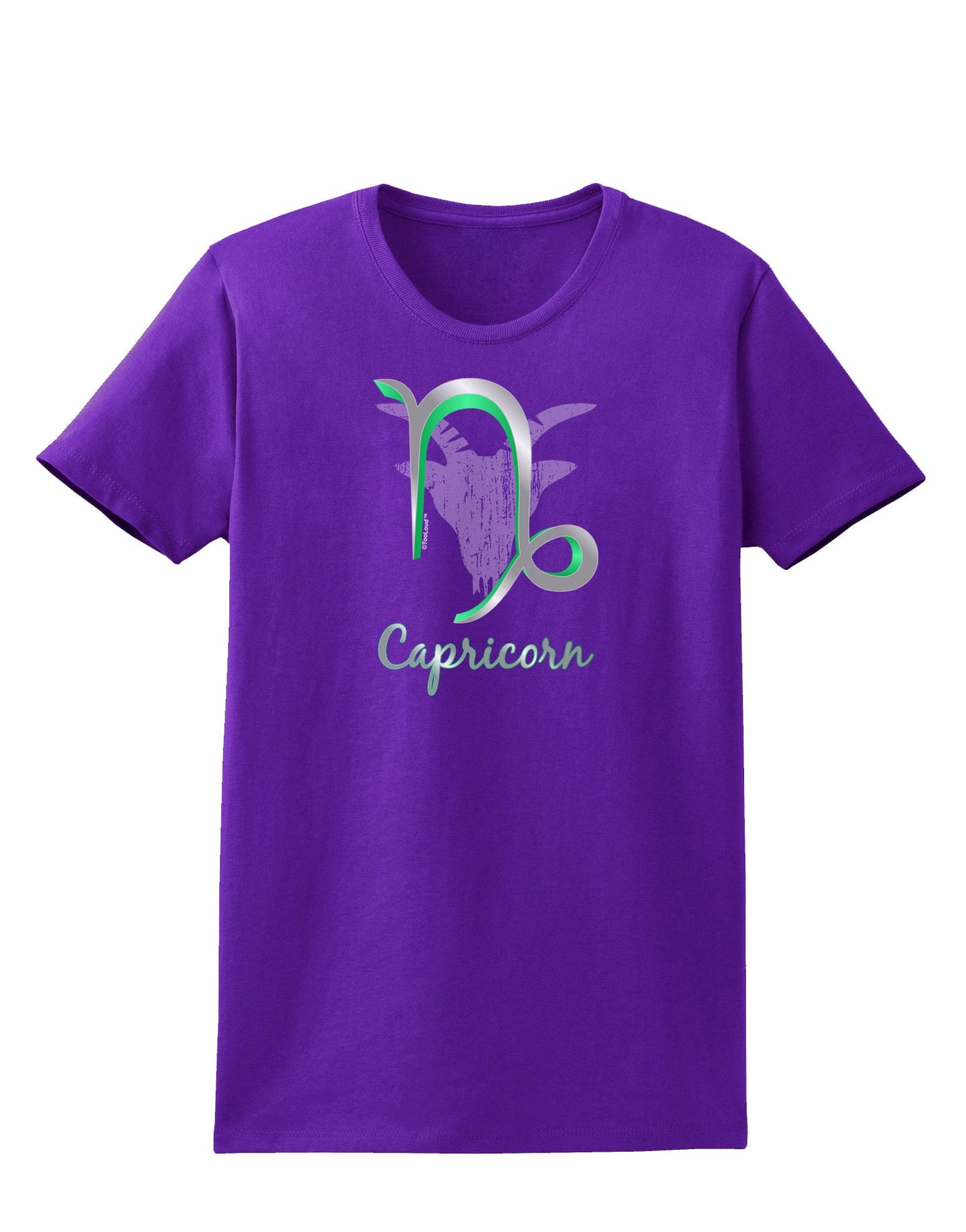 Capricorn Symbol Womens Dark T-Shirt-TooLoud-Purple-X-Small-Davson Sales