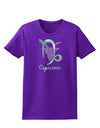 Capricorn Symbol Womens Dark T-Shirt-TooLoud-Purple-X-Small-Davson Sales