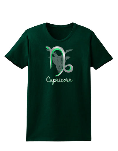 Capricorn Symbol Womens Dark T-Shirt-TooLoud-Forest-Green-Small-Davson Sales