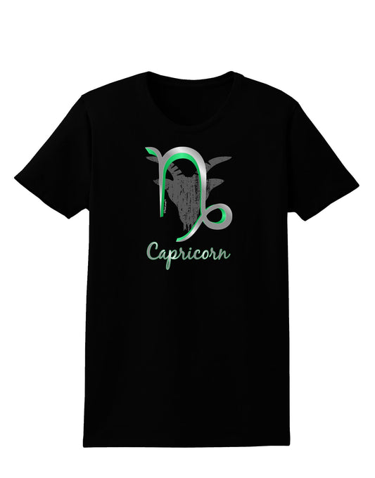 Capricorn Symbol Womens Dark T-Shirt-TooLoud-Black-X-Small-Davson Sales