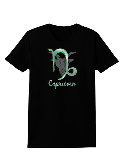 Capricorn Symbol Womens Dark T-Shirt-TooLoud-Black-X-Small-Davson Sales