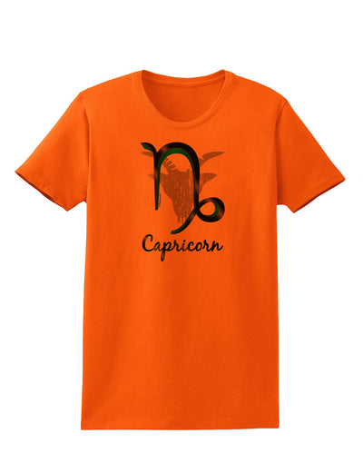 Capricorn Symbol Womens T-Shirt-Womens T-Shirt-TooLoud-Orange-X-Small-Davson Sales