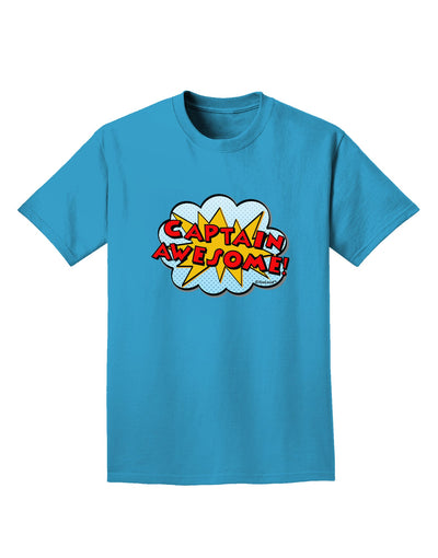 Captain Awesome - Superhero Style Adult Dark T-Shirt by TooLoud-Mens T-Shirt-TooLoud-Turquoise-Small-Davson Sales