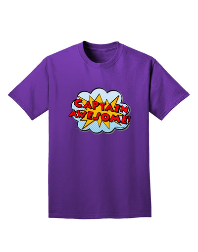 Captain Awesome - Superhero Style Adult Dark T-Shirt by TooLoud-Mens T-Shirt-TooLoud-Purple-Small-Davson Sales