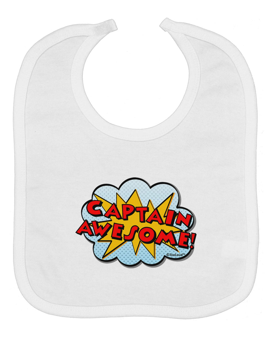 Captain Awesome - Superhero Style Baby Bib by TooLoud