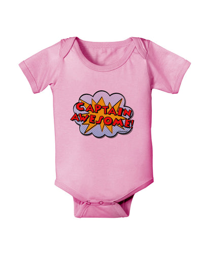 Captain Awesome - Superhero Style Baby Romper Bodysuit by TooLoud-Baby Romper-TooLoud-Light-Pink-06-Months-Davson Sales