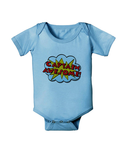 Captain Awesome - Superhero Style Baby Romper Bodysuit by TooLoud-Baby Romper-TooLoud-Light-Blue-06-Months-Davson Sales