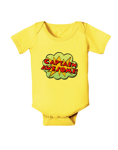 Captain Awesome - Superhero Style Baby Romper Bodysuit by TooLoud-Baby Romper-TooLoud-Yellow-06-Months-Davson Sales