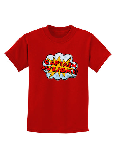 Captain Awesome - Superhero Style Childrens Dark T-Shirt by TooLoud-Childrens T-Shirt-TooLoud-Red-X-Small-Davson Sales