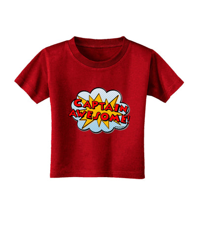 Captain Awesome - Superhero Style Toddler T-Shirt Dark by TooLoud-Toddler T-Shirt-TooLoud-Red-2T-Davson Sales