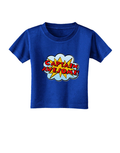 Captain Awesome - Superhero Style Toddler T-Shirt Dark by TooLoud-Toddler T-Shirt-TooLoud-Royal-Blue-2T-Davson Sales