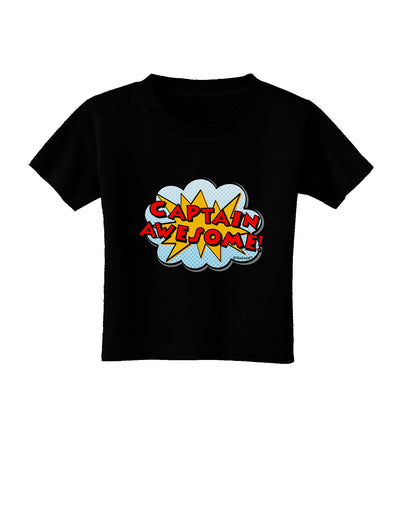 Captain Awesome - Superhero Style Toddler T-Shirt Dark by TooLoud-Toddler T-Shirt-TooLoud-Black-2T-Davson Sales