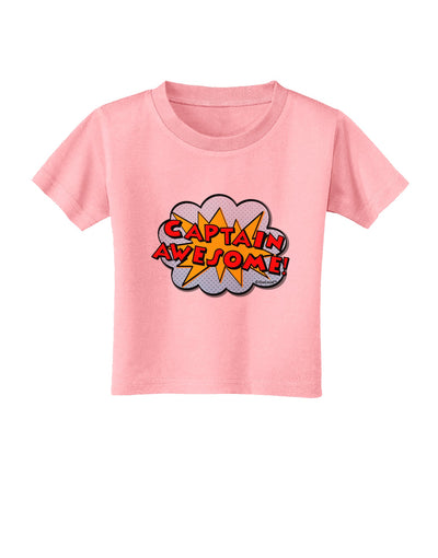 Captain Awesome - Superhero Style Toddler T-Shirt by TooLoud-Toddler T-Shirt-TooLoud-Candy-Pink-2T-Davson Sales