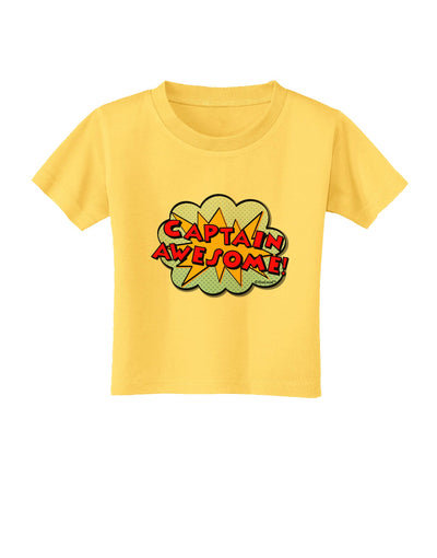 Captain Awesome - Superhero Style Toddler T-Shirt by TooLoud-Toddler T-Shirt-TooLoud-Yellow-2T-Davson Sales