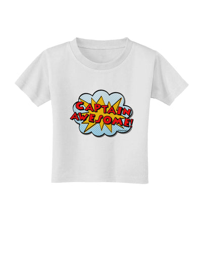 Captain Awesome - Superhero Style Toddler T-Shirt by TooLoud-Toddler T-Shirt-TooLoud-White-2T-Davson Sales