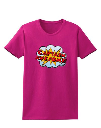 Captain Awesome - Superhero Style Womens Dark T-Shirt by TooLoud-Womens T-Shirt-TooLoud-Hot-Pink-Small-Davson Sales