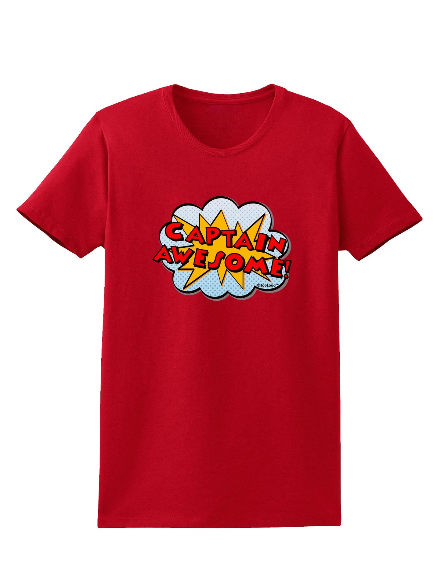 Captain Awesome - Superhero Style Womens Dark T-Shirt by TooLoud-Womens T-Shirt-TooLoud-Red-X-Small-Davson Sales