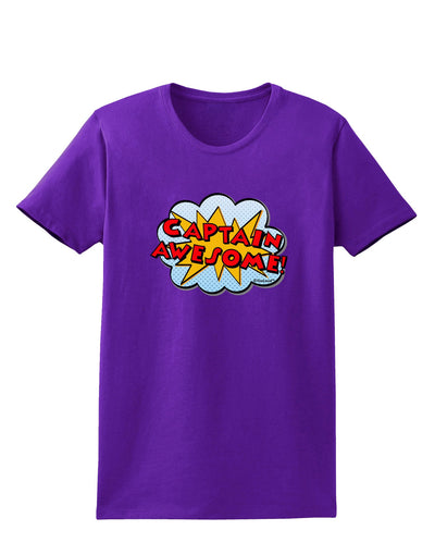 Captain Awesome - Superhero Style Womens Dark T-Shirt by TooLoud-Womens T-Shirt-TooLoud-Purple-X-Small-Davson Sales