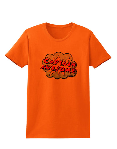Captain Awesome - Superhero Style Womens T-Shirt by TooLoud-Womens T-Shirt-TooLoud-Orange-X-Small-Davson Sales