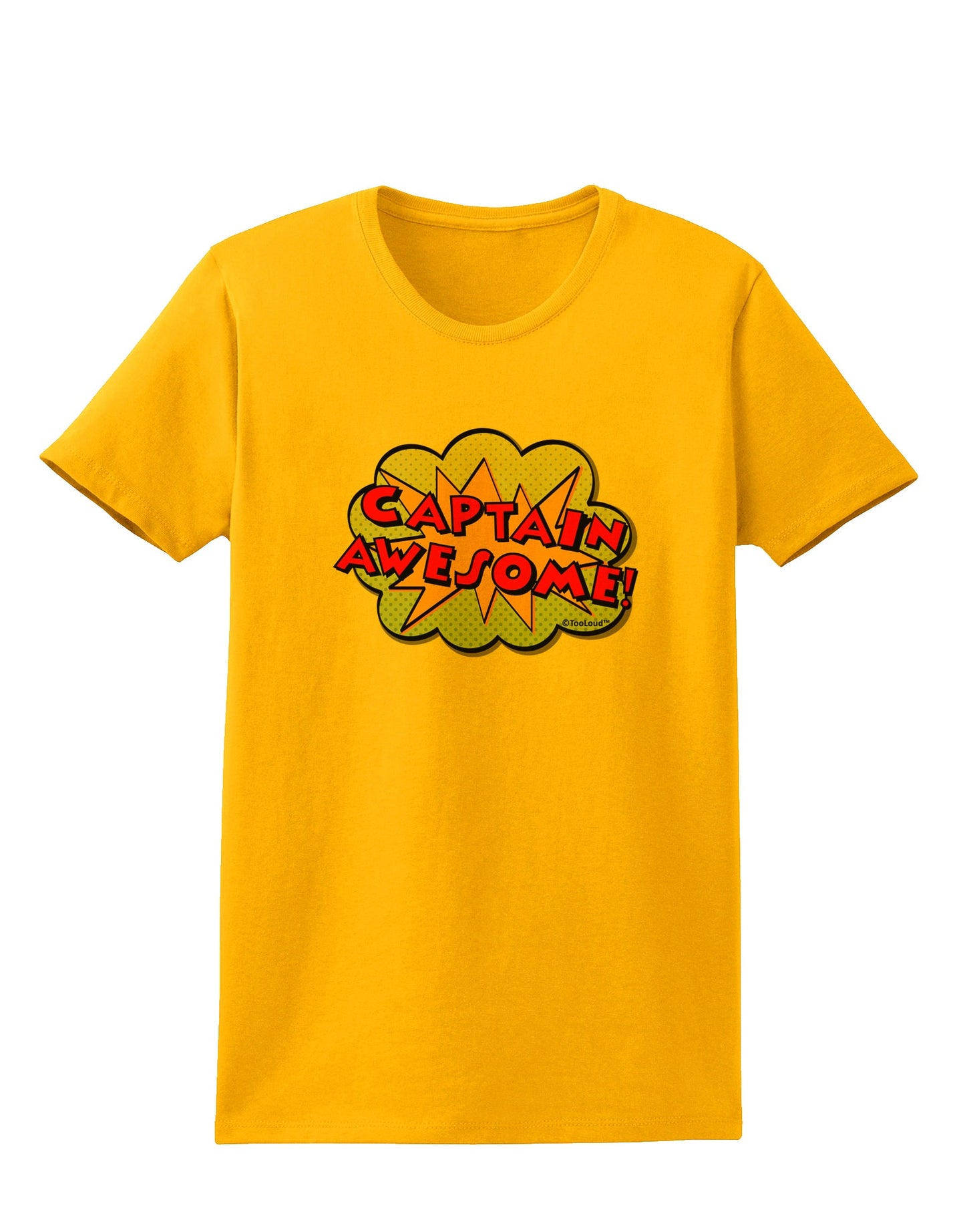 Captain Awesome - Superhero Style Womens T-Shirt by TooLoud-Womens T-Shirt-TooLoud-Gold-X-Small-Davson Sales