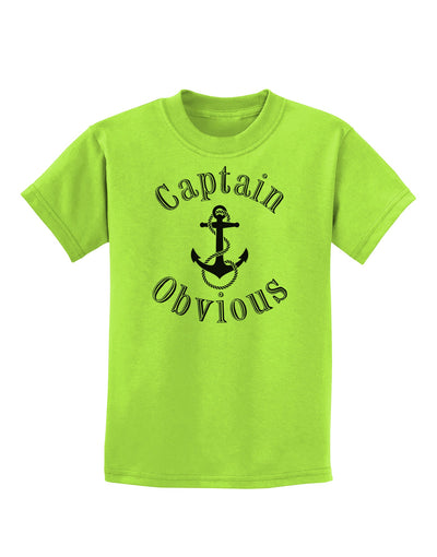 Captain Obvious Funny Childrens T-Shirt-Childrens T-Shirt-TooLoud-Lime-Green-X-Small-Davson Sales