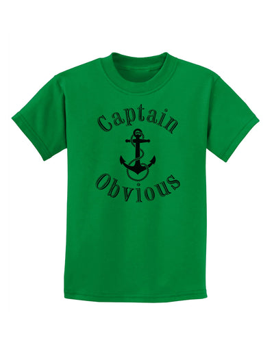 Captain Obvious Funny Childrens T-Shirt-Childrens T-Shirt-TooLoud-Kelly-Green-X-Small-Davson Sales