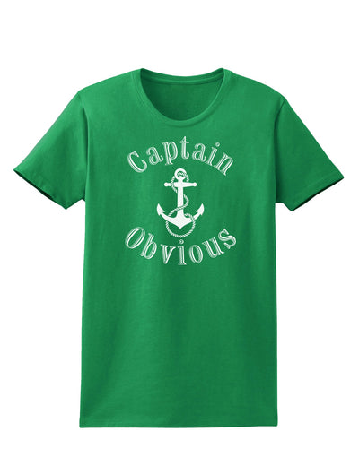 Captain Obvious Funny Womens Dark T-Shirt-TooLoud-Kelly-Green-X-Small-Davson Sales