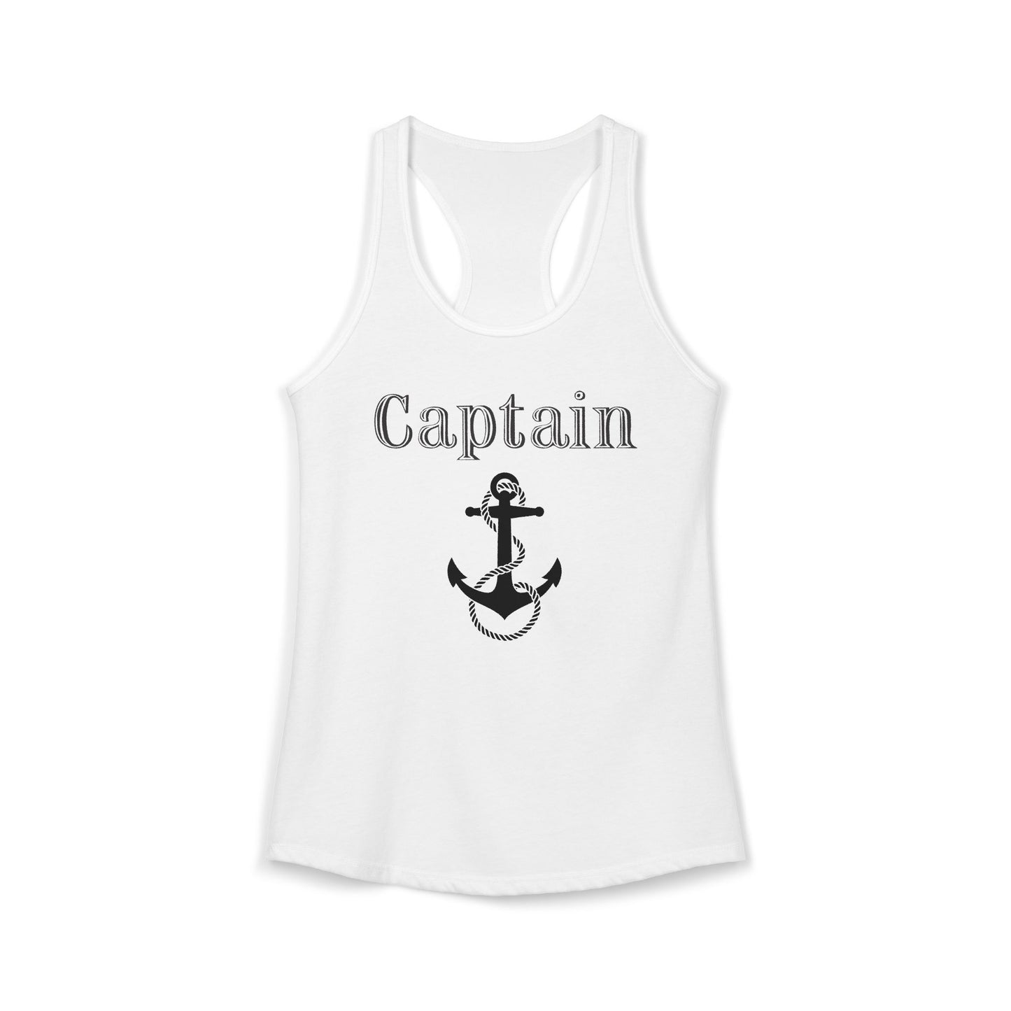 Ship Captain Nautical Anchor Boating Womens Racerback Tank Top