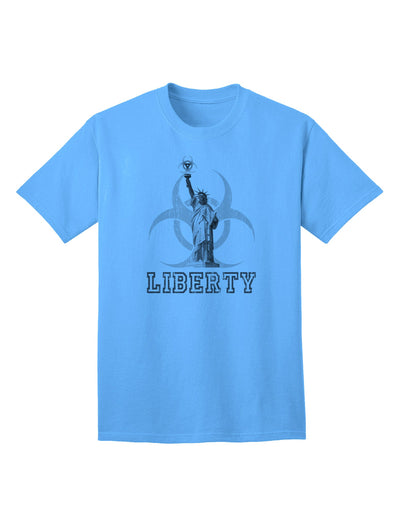 Captivating Biohazard Statue of Liberty Design - Premium Liberty Adult T-Shirt-Mens T-shirts-TooLoud-Aquatic-Blue-Small-Davson Sales