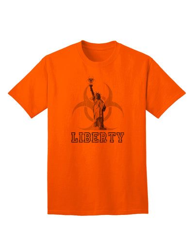 Captivating Biohazard Statue of Liberty Design - Premium Liberty Adult T-Shirt-Mens T-shirts-TooLoud-Orange-Small-Davson Sales