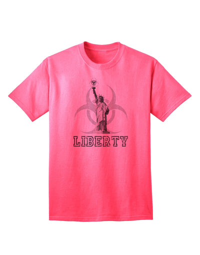 Captivating Biohazard Statue of Liberty Design - Premium Liberty Adult T-Shirt-Mens T-shirts-TooLoud-Neon-Pink-Small-Davson Sales