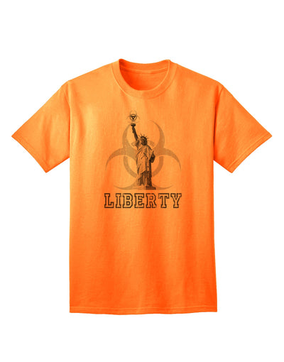 Captivating Biohazard Statue of Liberty Design - Premium Liberty Adult T-Shirt-Mens T-shirts-TooLoud-Neon-Orange-Small-Davson Sales