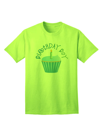 Captivating Birthday Attire: Candle Cupcake Adult T-Shirt by TooLoud-Mens T-shirts-TooLoud-Neon-Green-Small-Davson Sales