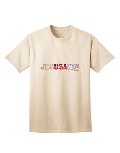 Captivating Patriotic Expression: Jesus Saves USA Design Adult T-Shirt by TooLoud-Mens T-shirts-TooLoud-Natural-Small-Davson Sales
