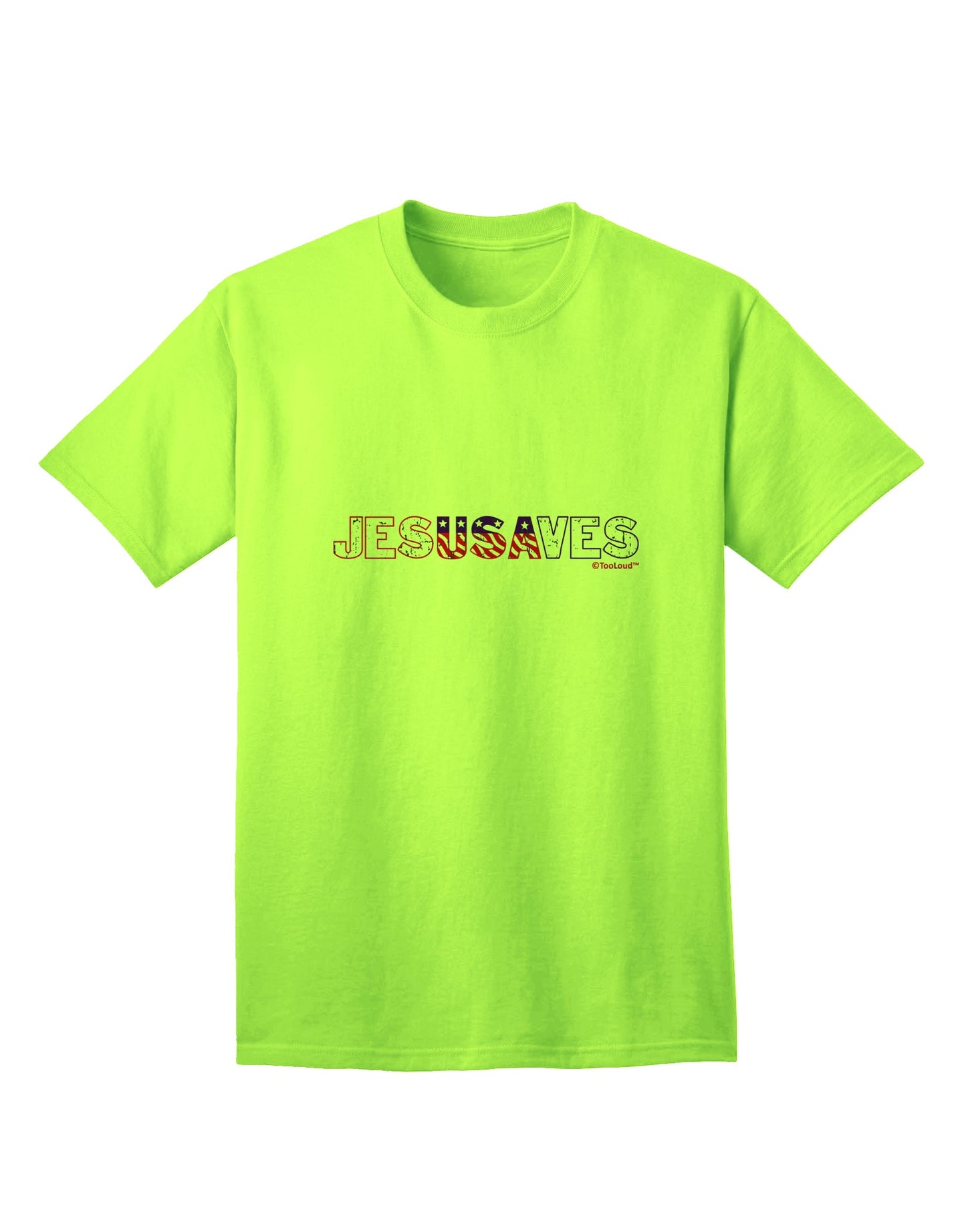 Captivating Patriotic Expression: Jesus Saves USA Design Adult T-Shirt by TooLoud-Mens T-shirts-TooLoud-Neon-Green-Small-Davson Sales