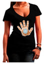 Cardano Hero Hand DarK Womens V-Neck Dark T-Shirt-Womens V-Neck T-Shirts-TooLoud-Black-Juniors Fitted Small-Davson Sales