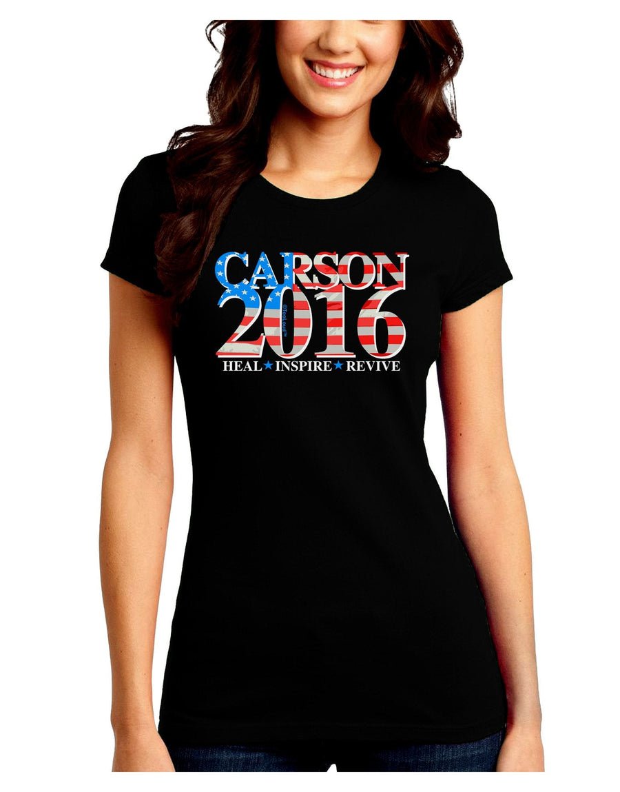 Carson Flag Slogan Juniors Crew Dark T-Shirt-T-Shirts Juniors Tops-TooLoud-Black-Juniors Fitted XX-Large-Davson Sales