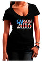 Carson Flag Slogan Juniors V-Neck Dark T-Shirt-Womens V-Neck T-Shirts-TooLoud-Black-Juniors Fitted XX-Large-Davson Sales