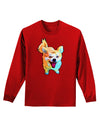 Cartoon Pomeranian Adult Long Sleeve Dark T-Shirt-TooLoud-Red-Small-Davson Sales