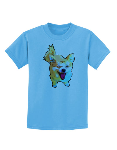 Cartoon Pomeranian Childrens T-Shirt-Childrens T-Shirt-TooLoud-Aquatic-Blue-X-Small-Davson Sales