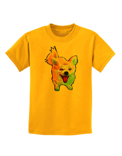 Cartoon Pomeranian Childrens T-Shirt-Childrens T-Shirt-TooLoud-Gold-X-Small-Davson Sales