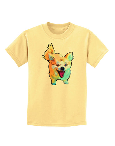 Cartoon Pomeranian Childrens T-Shirt-Childrens T-Shirt-TooLoud-Daffodil-Yellow-X-Small-Davson Sales